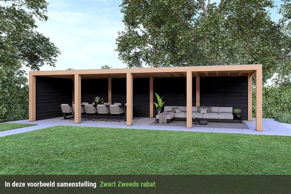 Grote foto overkapping slim serie 2 douglas 1000 x 400 cm tuin en terras tuinhuisjes en blokhutten