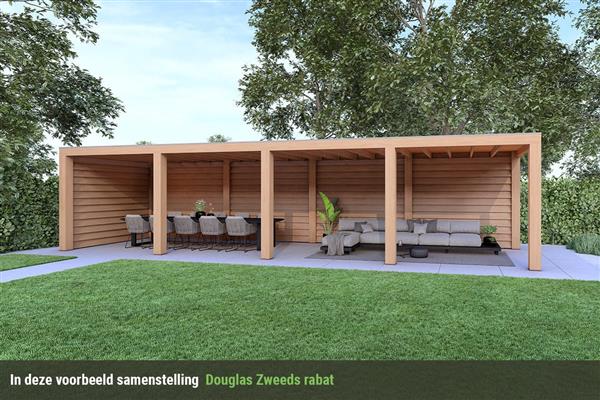Grote foto overkapping slim serie 2 douglas 1000 x 400 cm tuin en terras tuinhuisjes en blokhutten