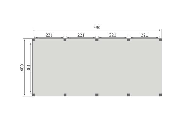 Grote foto overkapping slim serie 2 douglas 1000 x 400 cm tuin en terras tuinhuisjes en blokhutten