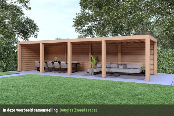 Grote foto overkapping slim serie 2 douglas 1000 x 400 cm tuin en terras tuinhuisjes en blokhutten