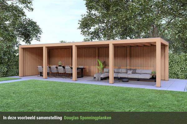 Grote foto overkapping slim serie 2 douglas 1000 x 400 cm tuin en terras tuinhuisjes en blokhutten