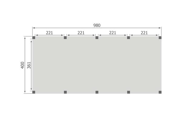 Grote foto overkapping slim serie 1 douglas 1000 x 400 cm tuin en terras tuinhuisjes en blokhutten