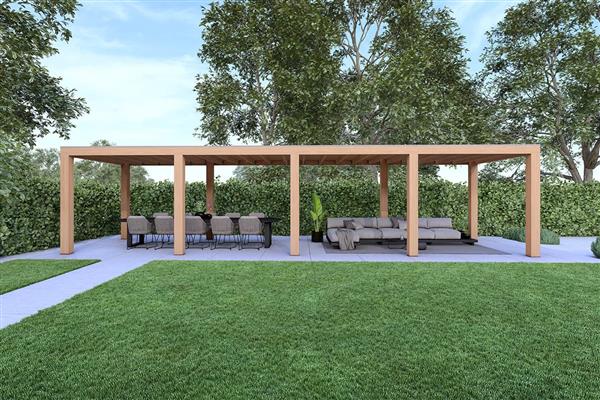 Grote foto overkapping slim serie 1 douglas 1000 x 300 cm tuin en terras tuinhuisjes en blokhutten