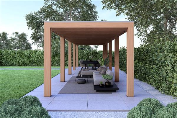 Grote foto overkapping slim serie 1 douglas 1000 x 300 cm tuin en terras tuinhuisjes en blokhutten