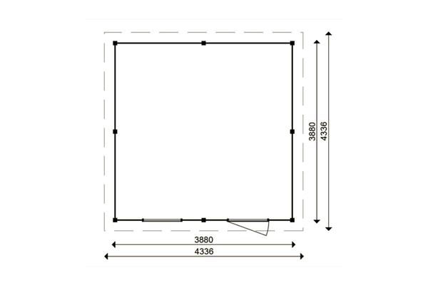 Grote foto tuinhuis smart serie 400 x 400 cm tuin en terras tuinhuisjes en blokhutten