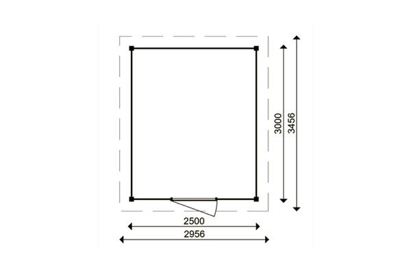 Grote foto tuinhuis smart serie 250 x 300 cm tuin en terras tuinhuisjes en blokhutten
