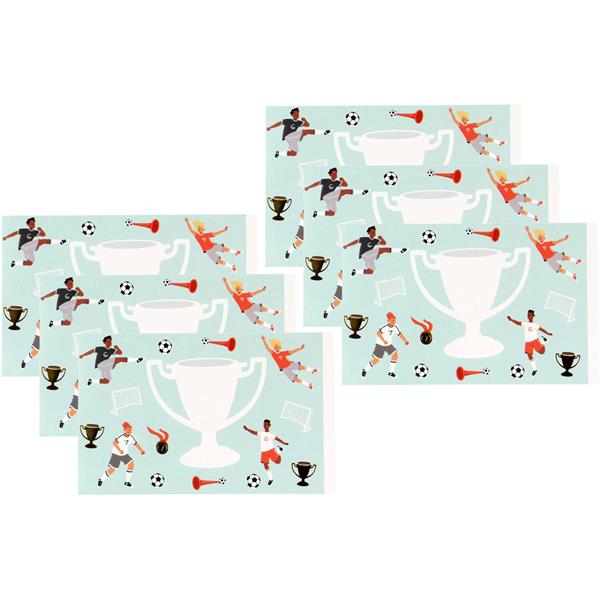 Grote foto voetbal stickers voor bellenblaasflesjes 11cm 6st verzamelen overige verzamelingen