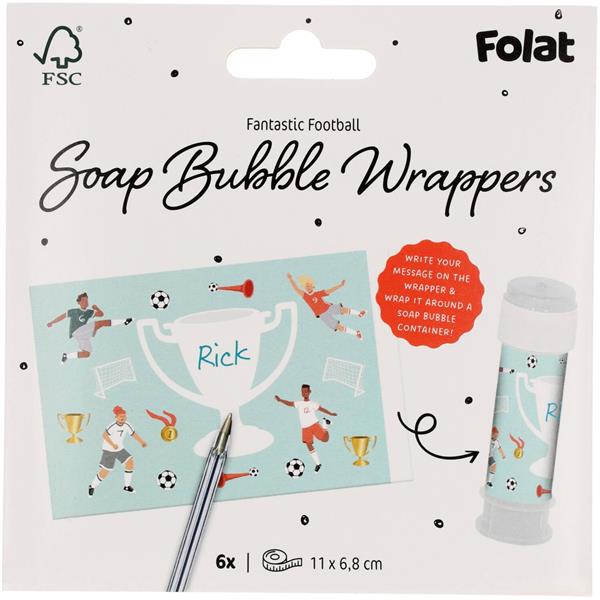 Grote foto voetbal stickers voor bellenblaasflesjes 11cm 6st verzamelen overige verzamelingen