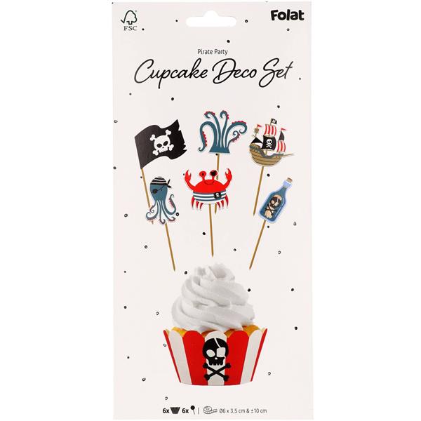 Grote foto piraat cupcake toppers met cupcake wikkels 6st verzamelen overige verzamelingen