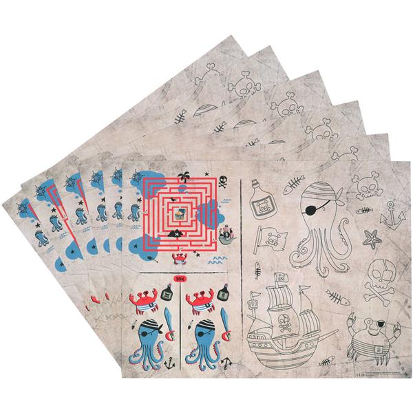 Grote foto piraat placemats met activiteiten 40cm 6st verzamelen overige verzamelingen
