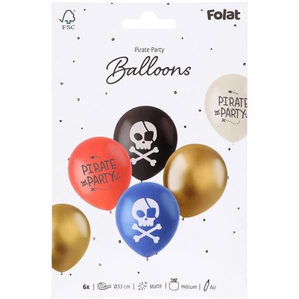 Grote foto piraat ballonnen gekleurd 33cm 6st verzamelen overige verzamelingen
