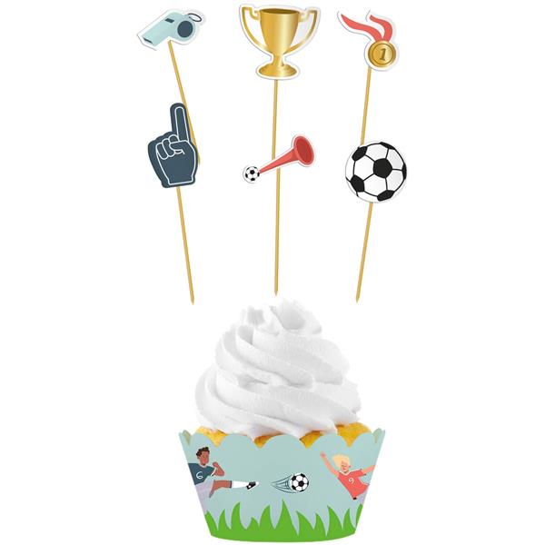 Grote foto voetbal cupcake toppers 6st verzamelen overige verzamelingen