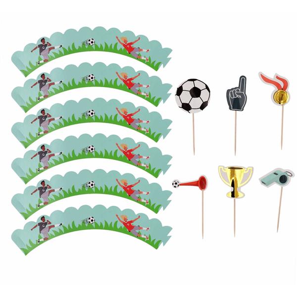 Grote foto voetbal cupcake toppers 6st verzamelen overige verzamelingen