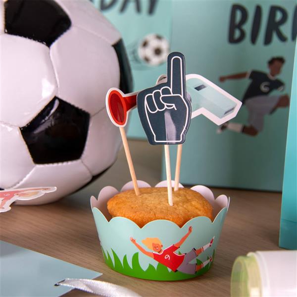 Grote foto voetbal cupcake toppers 6st verzamelen overige verzamelingen