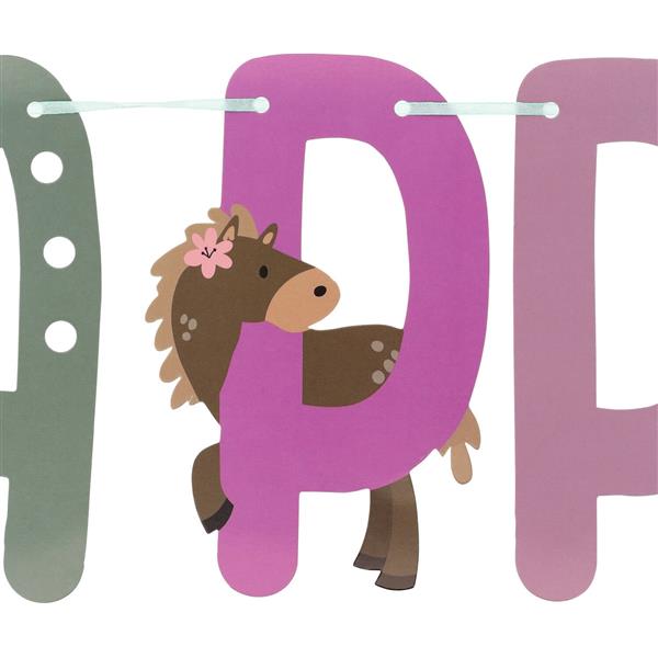 Grote foto happy birthday letterslinger happy horses 1 5m verzamelen overige verzamelingen