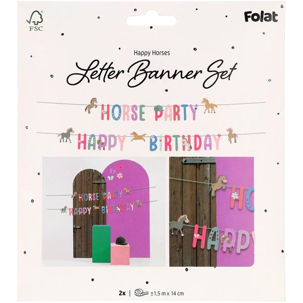 Grote foto happy birthday letterslinger happy horses 1 5m verzamelen overige verzamelingen