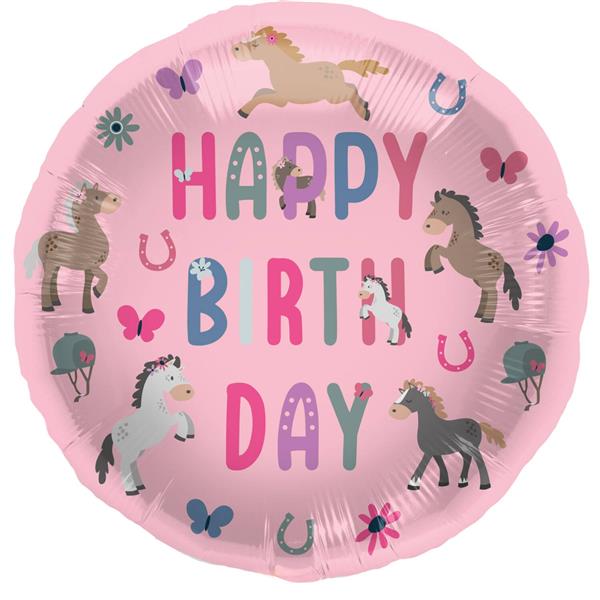 Grote foto happy birthday helium ballon paarden leeg 45cm verzamelen overige verzamelingen