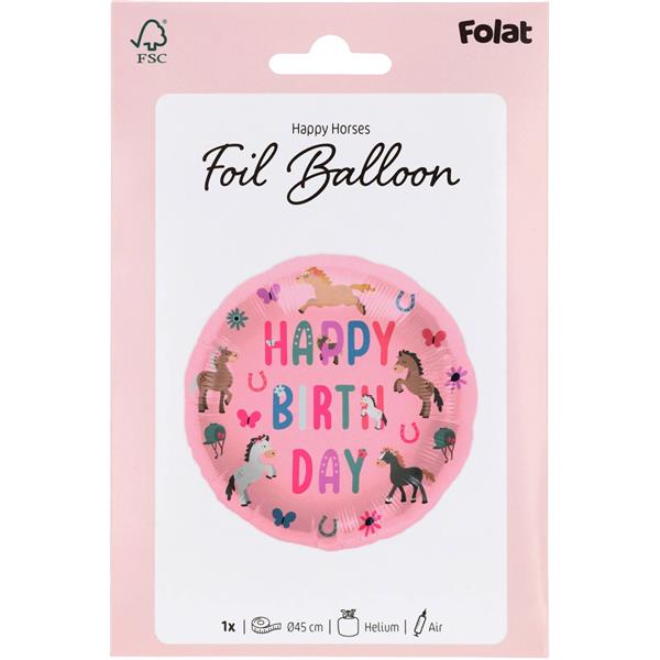 Grote foto happy birthday helium ballon paarden leeg 45cm verzamelen overige verzamelingen