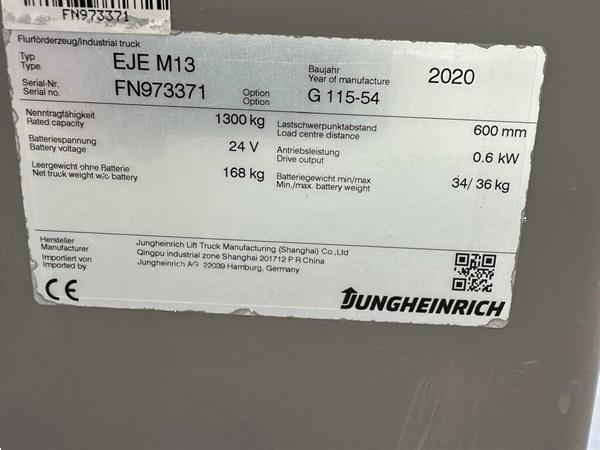 Grote foto vs 22085 elektrische palletwagen jungheinrich eje m13 doe het zelf en verbouw hefwerktuigen