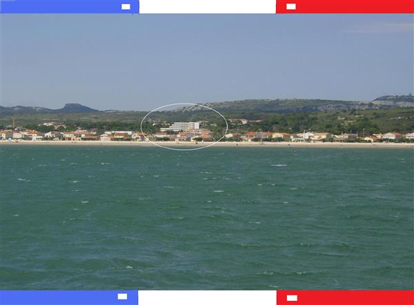 Grote foto wifi app. panorama zeezicht in narbonne plage vakantie frankrijk