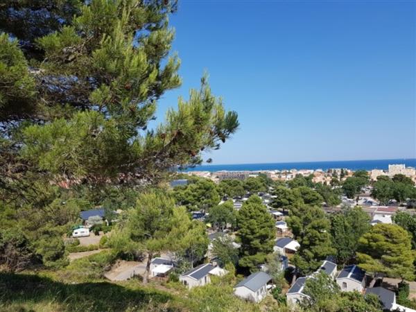 Grote foto wifi app. panorama zeezicht in narbonne plage vakantie frankrijk