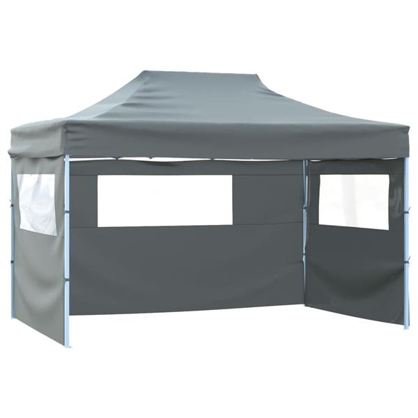 Grote foto vidaxl partytent met 3 zijwanden inklapbaar 3x4 m staal antraciet tuin en terras overige tuin en terras