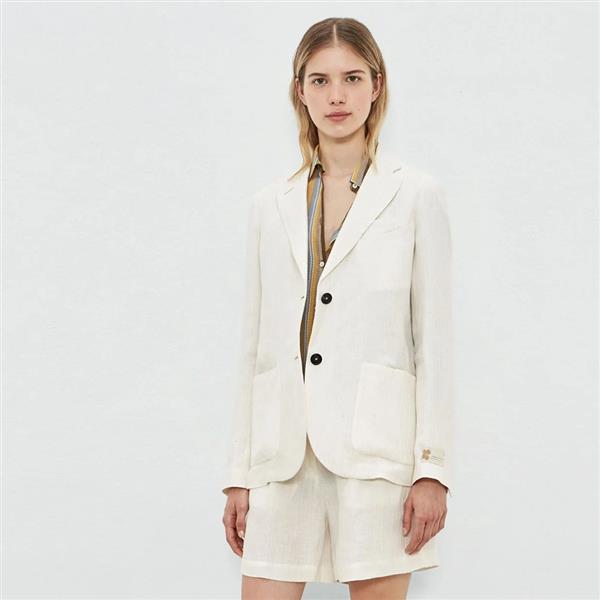 Grote foto massimo alba linnen single breasted blazer stromboli maat xxl kleding dames blouses