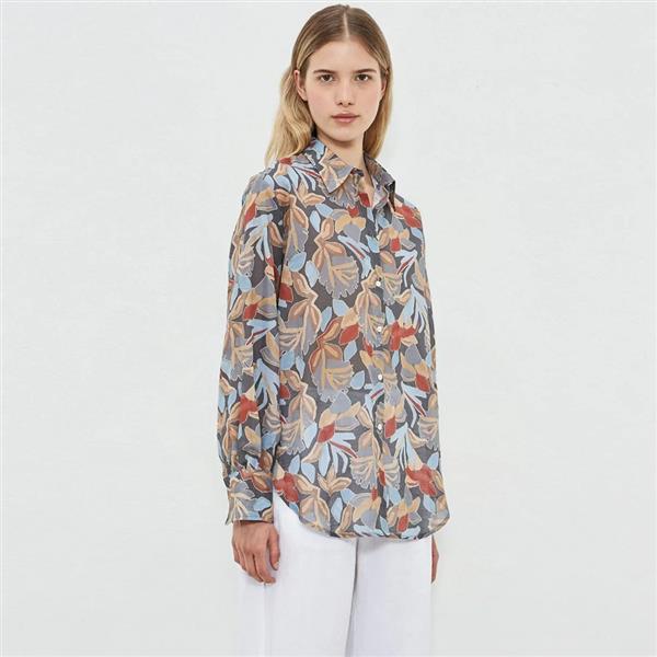 Grote foto massimo alba blouse katoen linnen anna dessin maat xxl kleding dames blouses