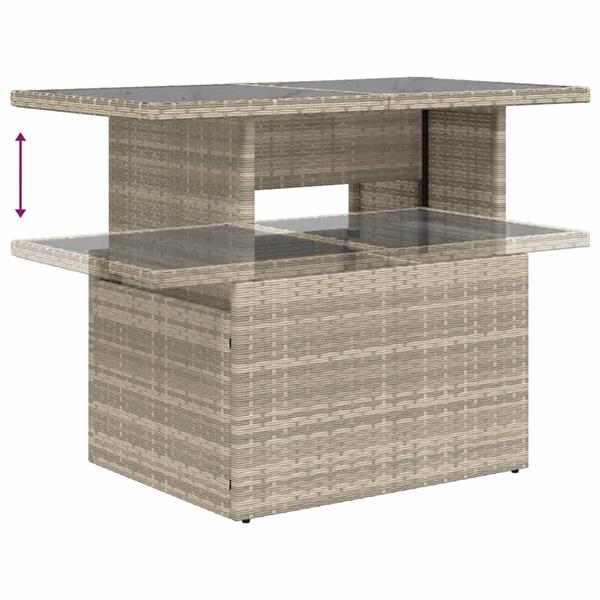 Grote foto vidaxl 6 delige loungeset met kussens poly rattan lichtgrijs tuin en terras tuinmeubelen