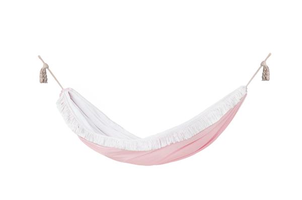Grote foto luxe hangmat roze met franjes pink cloud pink cloud kinderen en baby complete kinderkamers
