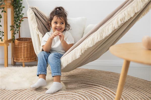Grote foto luxe hangmat velvet beige dream beige dream kinderen en baby complete kinderkamers