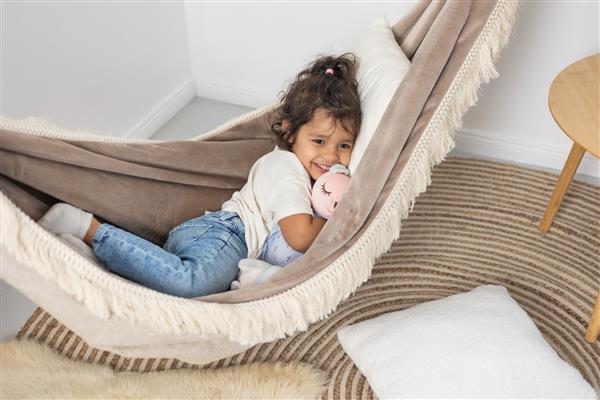 Grote foto luxe hangmat velvet beige dream beige dream kinderen en baby complete kinderkamers