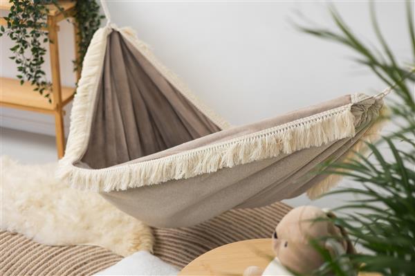 Grote foto luxe hangmat velvet beige dream beige dream kinderen en baby complete kinderkamers