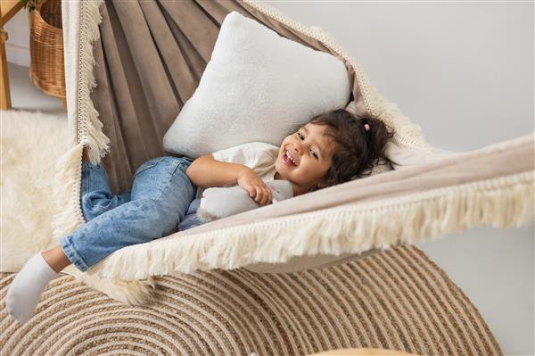 Grote foto luxe hangmat velvet beige dream beige dream kinderen en baby complete kinderkamers