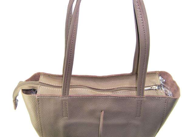 Grote foto taupe vera pelle leren shopper sieraden tassen en uiterlijk schoudertassen