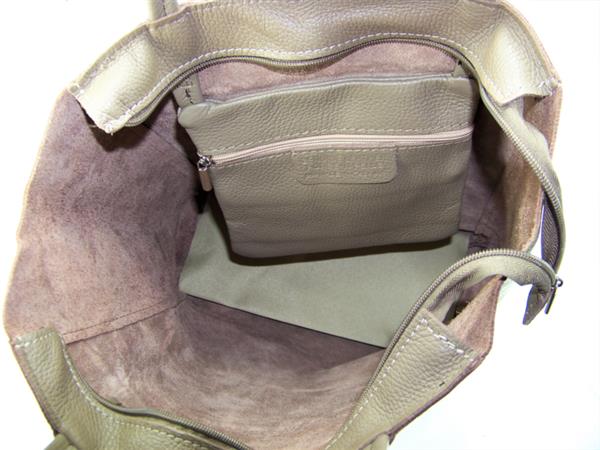 Grote foto taupe vera pelle leren shopper sieraden tassen en uiterlijk schoudertassen