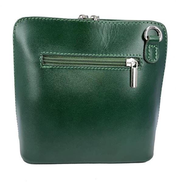 Grote foto groen vera pelle italiaans leren schoudertasje rits rondom kleding dames sieraden