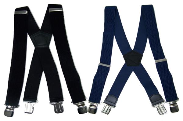 Grote foto duo pack heavy duty bretels zwart donkerblauw 4 clips kleding dames riemen