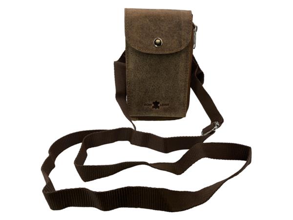 Grote foto hunterleren klein telefoontasje met schouderband kleding dames sieraden