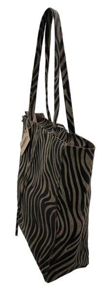 Grote foto zebra taupe vera pelle wild leren shopper sieraden tassen en uiterlijk schoudertassen