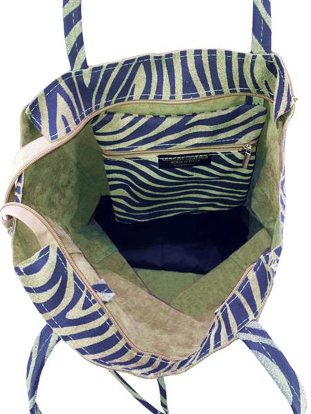 Grote foto zebra taupe vera pelle wild leren shopper sieraden tassen en uiterlijk schoudertassen