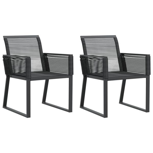 Grote foto vidaxl tuinstoelen 2 st poly rattan zwart tuin en terras tuinmeubelen