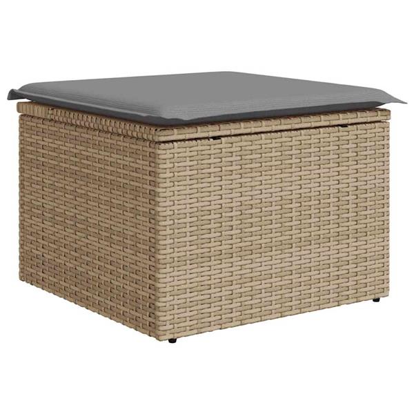 Grote foto vidaxl 6 delige loungeset met kussens poly rattan acacia beige tuin en terras tuinmeubelen