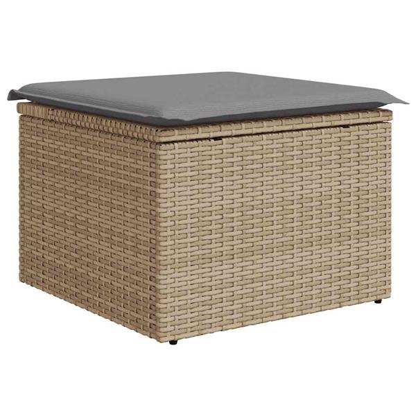 Grote foto vidaxl 6 delige loungeset met kussens poly rattan acacia beige tuin en terras tuinmeubelen