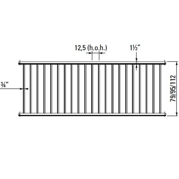 Grote foto spijlhek voor grootvee en jongvee 112 cm hoog lengte 350 cm dieren en toebehoren runderen