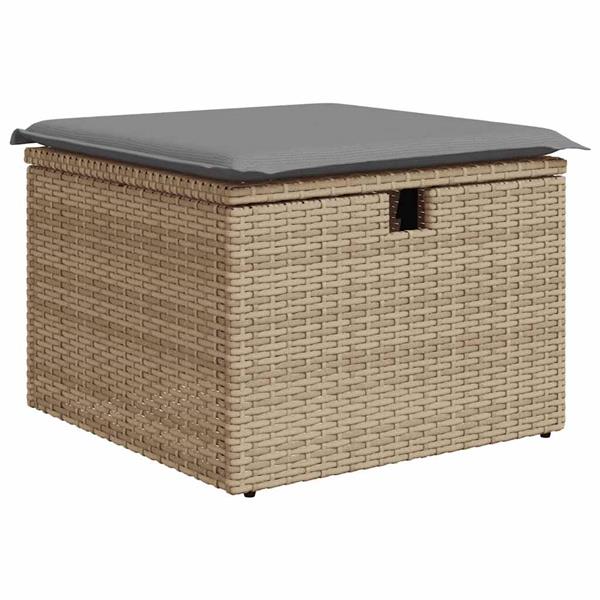 Grote foto vidaxl 7 delige loungeset met kussens poly rattan beige tuin en terras tuinmeubelen