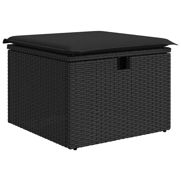 Grote foto vidaxl 7 delige loungeset met kussens poly rattan zwart tuin en terras tuinmeubelen