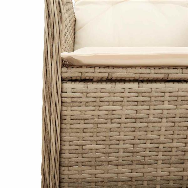 Grote foto vidaxl 3 delige bistroset met kussens poly rattan beige tuin en terras tuinmeubelen