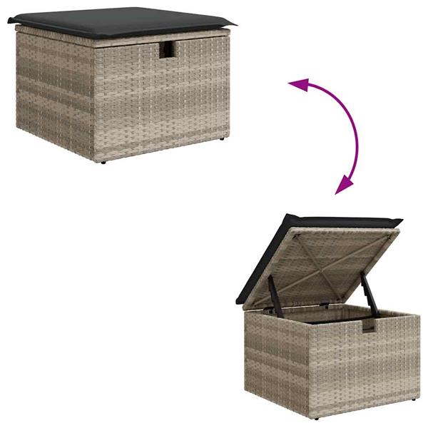 Grote foto vidaxl 6 delige loungeset met kussens poly rattan lichtgrijs tuin en terras tuinmeubelen
