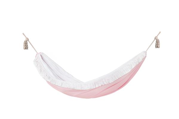Grote foto luxe hangmat roze met franjes pink cloud pink cloud kinderen en baby complete kinderkamers
